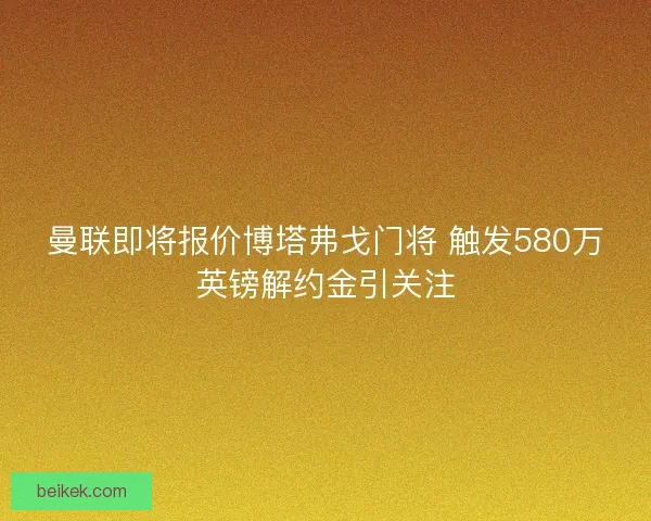 曼联即将报价博塔弗戈门将 触发580万英镑解约金引关注